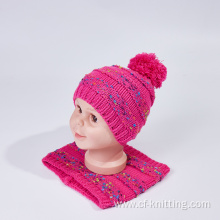 Customized quality knitted beanie and scarf set for Children